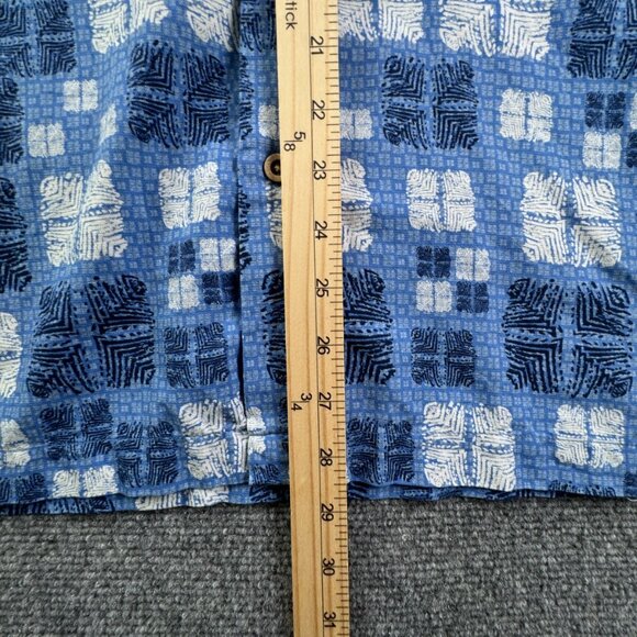 Nat Nast Button Up Shirt Short Sleeve Men’s XL Silk Cotton Geometric Tiki Adult - Picture 4 of 14